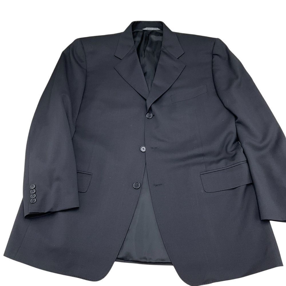 Canali Blazer Men 42  Black AL Pure Wool Classic‎ Career Jacket Italy VTG